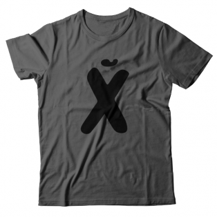 Прикольная футболка с принтом "буква Х*Й"